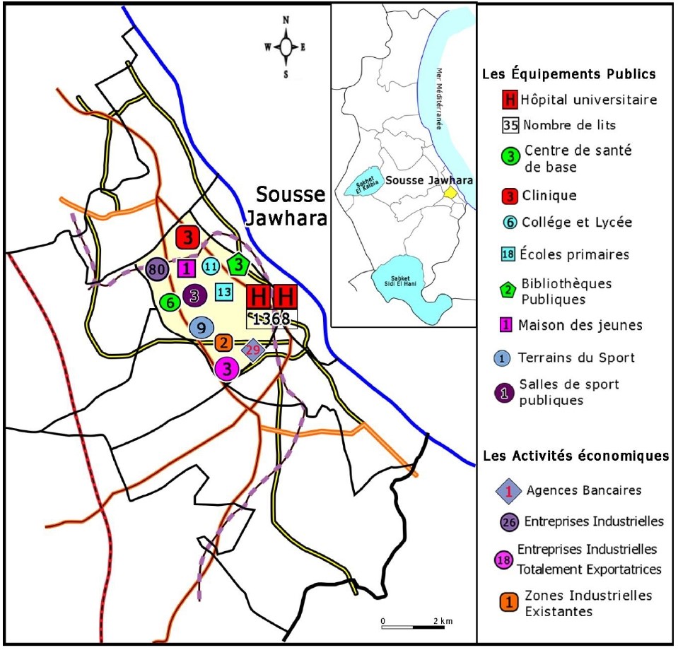 Carte de la délégation de Sousse Ville.