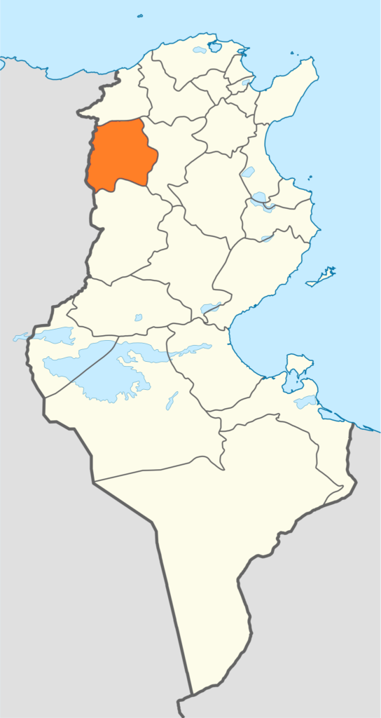 Carte de localisation du gouvernorat du Kef.