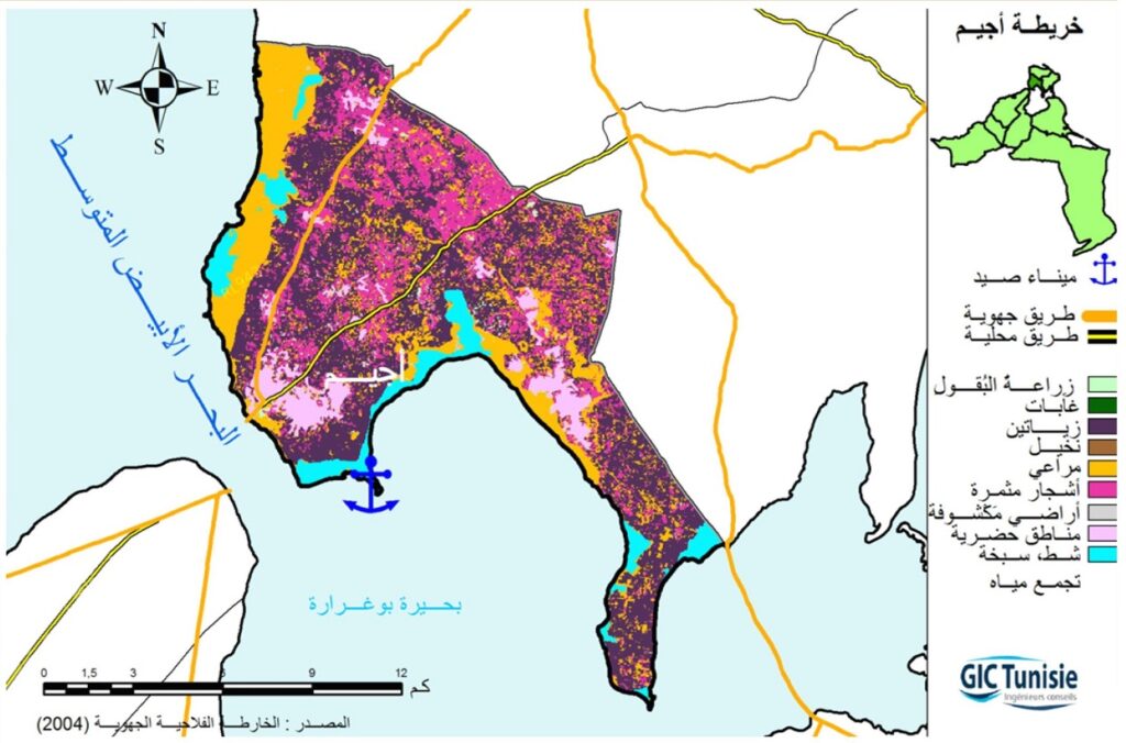 Carte de la délégation de Djerba - Ajim.