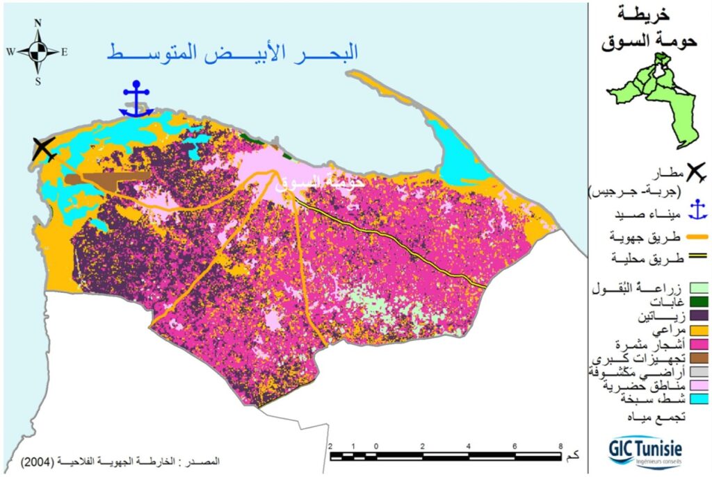 Carte de la délégation de Djerba - Houmt Souk.