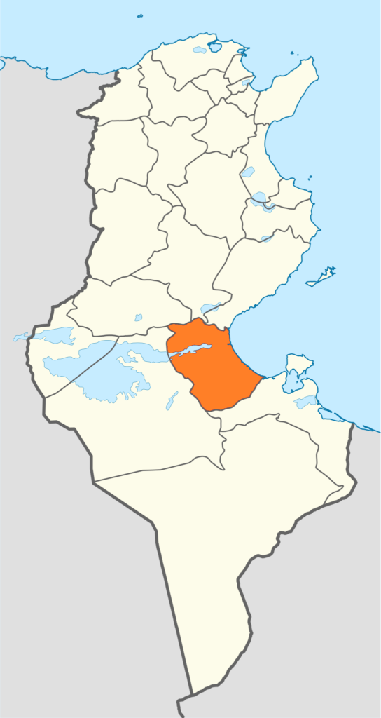 Carte de localisation du gouvernorat de Gabès