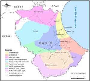 Carte des nappes profondes du gouvernorat de Gabès.