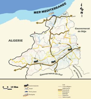 Carte du gouvernorat de Jendouba