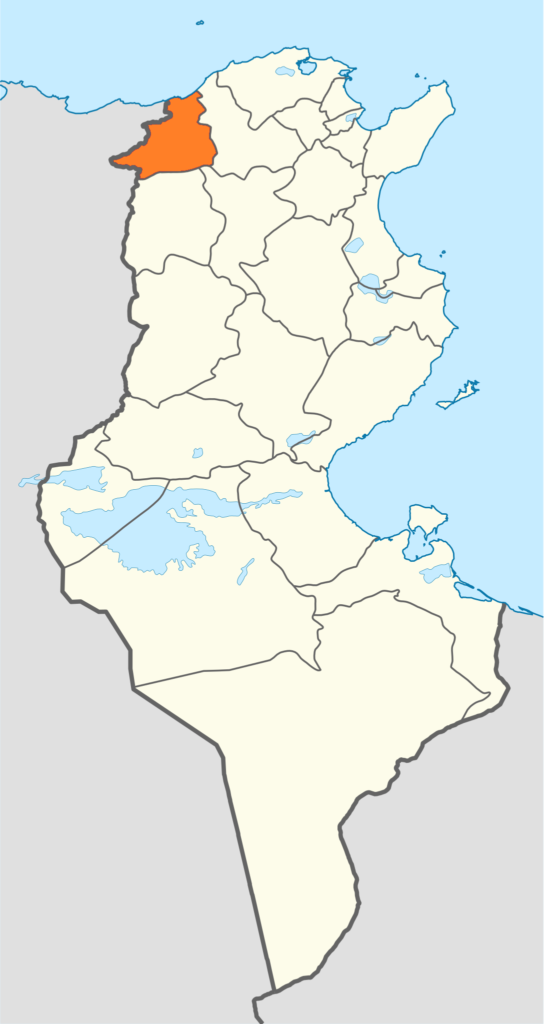 Carte de localisation du gouvernorat de Jendouba.