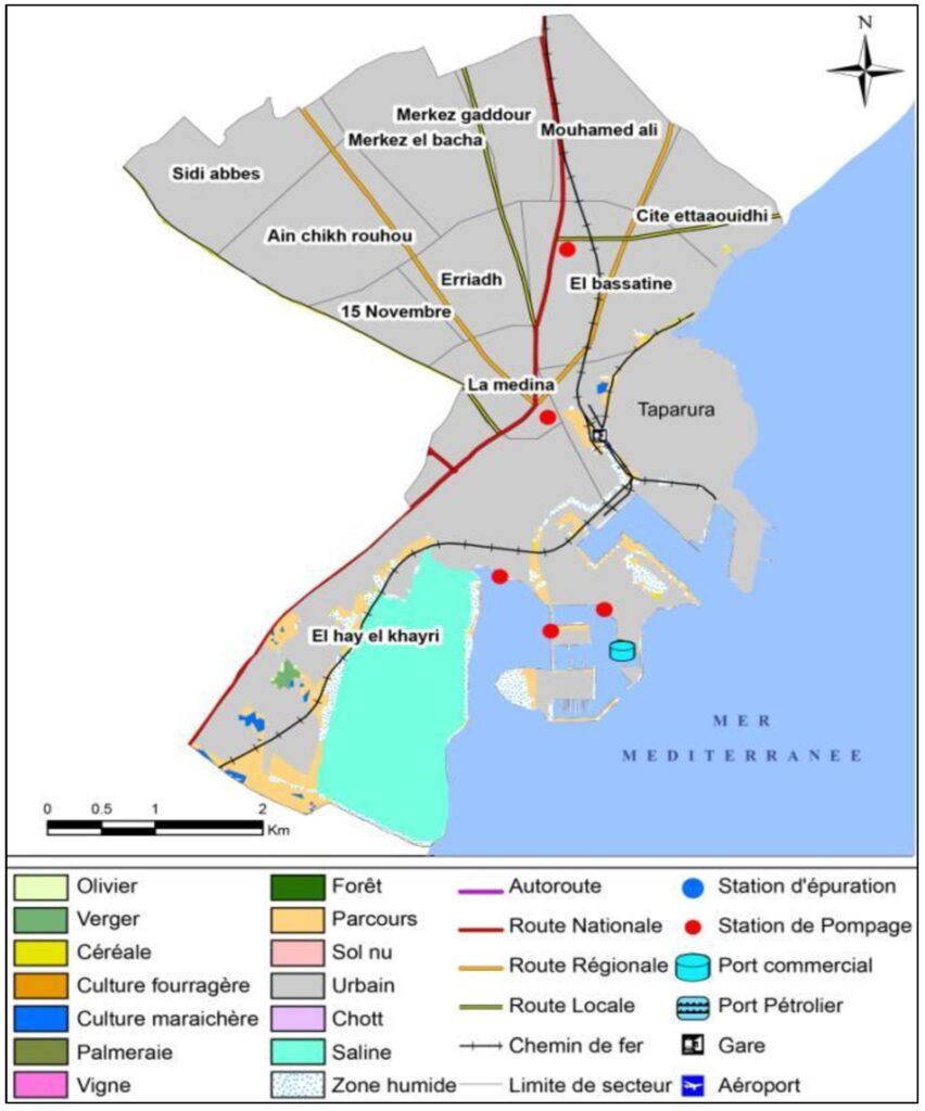Carte de la délégation de Sfax Ville.