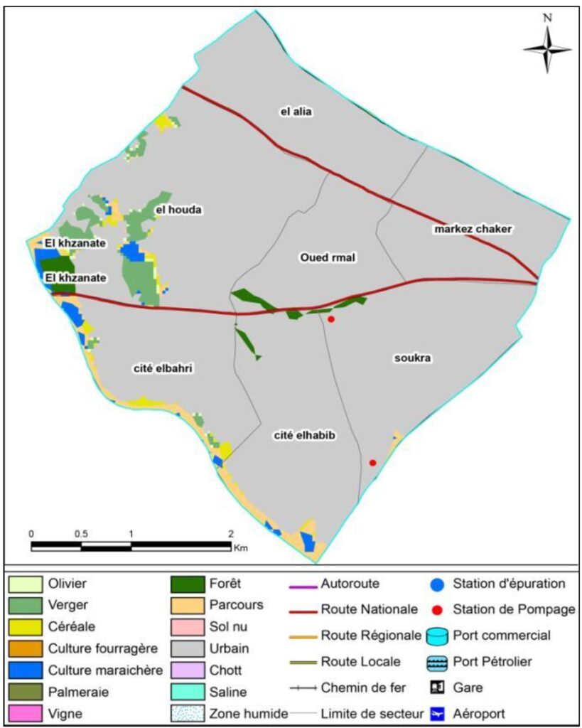 Carte de la délégation de Sfax Ouest.