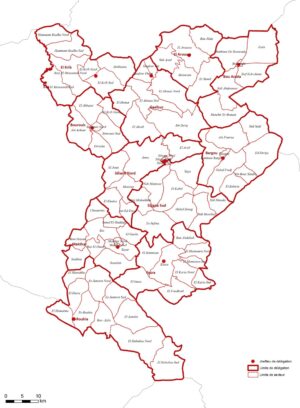 Carte du gouvernorat de Siliana