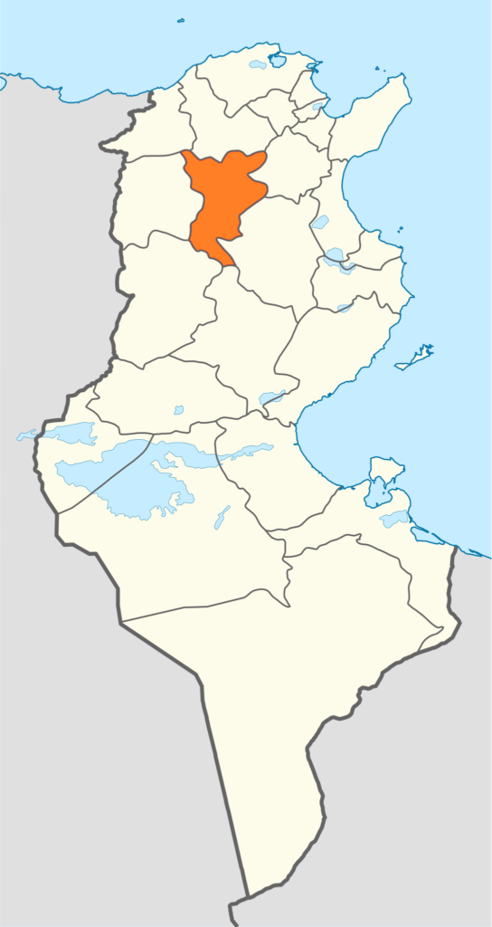 Carte de localisation du gouvernorat de Siliana.