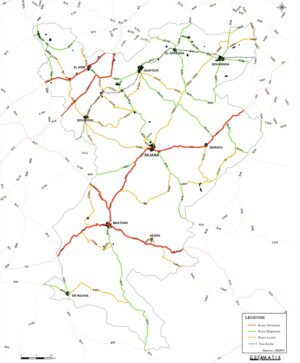 Carte routière du gouvernorat de Siliana