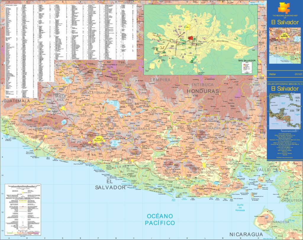 Carte du Salvador.