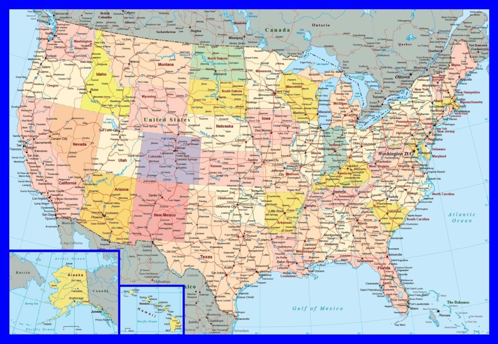 Carte des États-Unis.