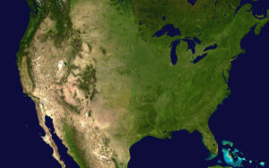 Image satellite des États-Unis.