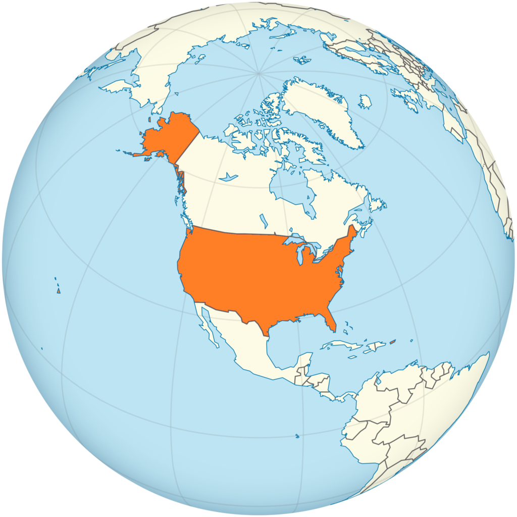 Carte de localisation des États-Unis.