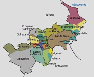 Carte du gouvernorat de Tunis