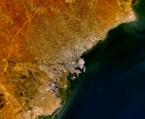 Image satellite de la région de la ville de Sfax.