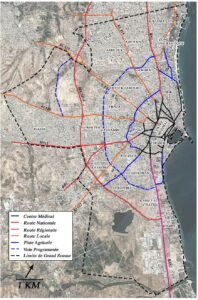 Carte du réseau routier de la ville de Sousse.