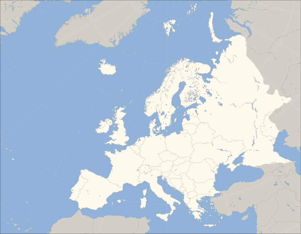 Carte vierge de l’Europe.