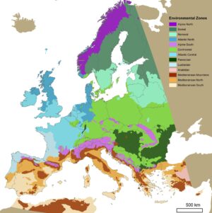 Carte des zones climatiques de l’Europe