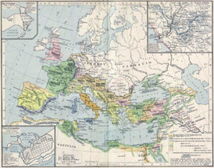 Carte de l'expansion territoriale de Rome 264 av. J.-C.-192 apr. J.-C.