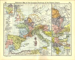 Carte des provinces européennes de l'Empire romain.