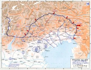 Carte de la bataille de Caporetto 1917.