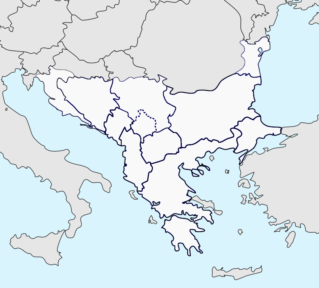 Carte vierge des Balkans.