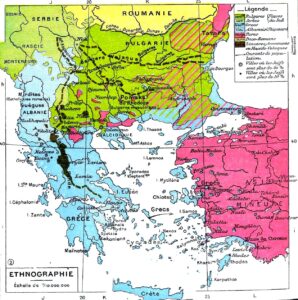 Carte ethnique des Balkans 1898.