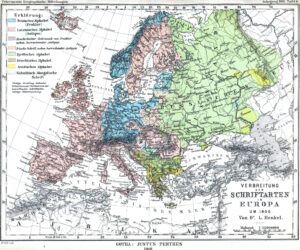 L’utilisation des principaux scripts en Europe en 1901