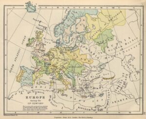 Carte de l'Europe au XVe siècle.