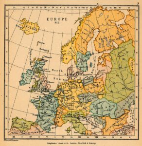 Carte de l'Europe en 912.