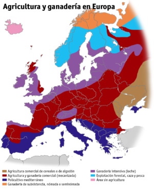 Carte de l’agriculture et de l’élevage en Europe