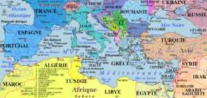 Carte politique de la région méditerranéenne.