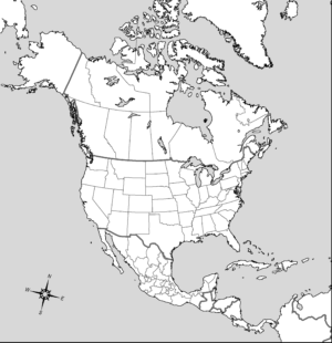 Carte vierge de l’Amérique du Nord