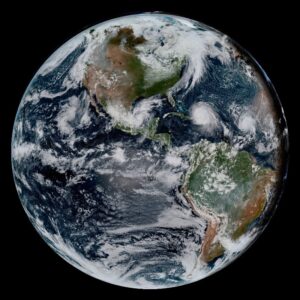 Photo satellite de l'Amérique sur la Terre.