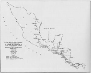 Carte de 1933 de la route interaméricaine.