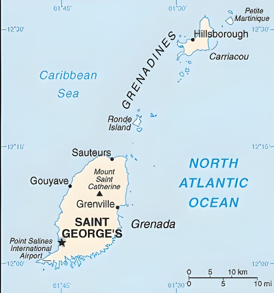 Carte des principales villes de Grenade