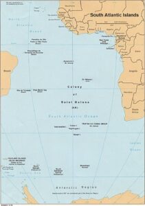 Carte des îles de l'Atlantique Sud 1978.