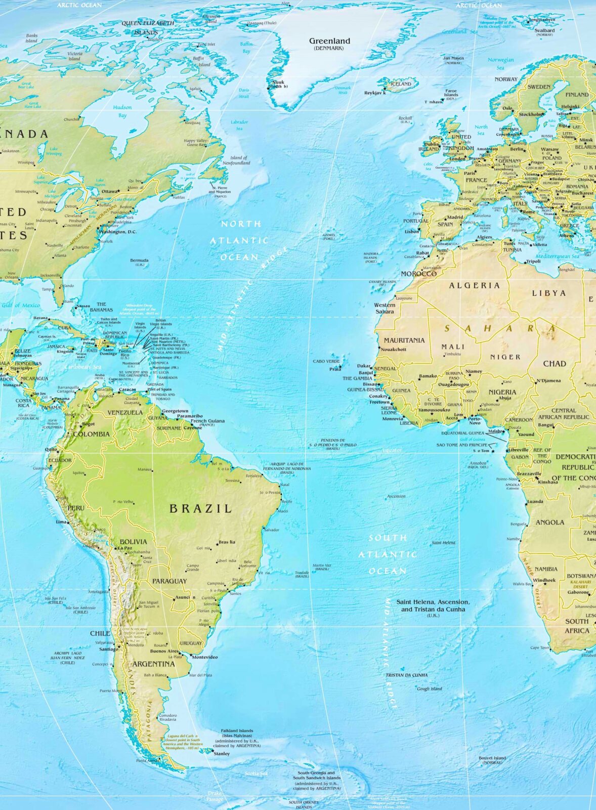 Carte De L oc an Atlantique