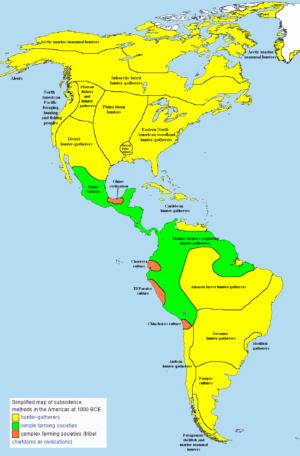 Modes de subsistance en Amérique vers 1000 av. J.-C.