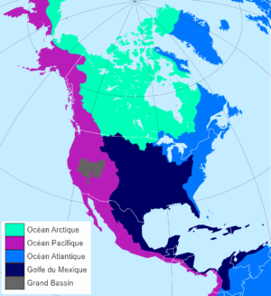 Carte des bassins versants d’Amérique du Nord