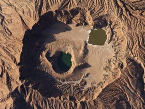 Image satellite de la caldeira de Deriba.