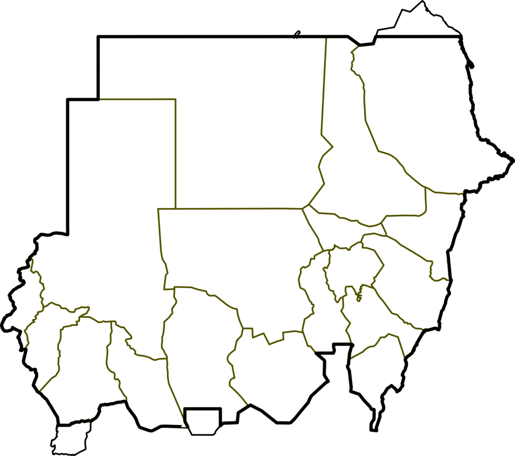 Carte vierge du Soudan.