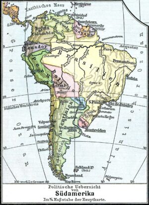 Carte politique de l’Amérique du Sud de 1899