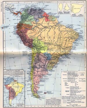 Carte de l’Amérique du Sud, 1911