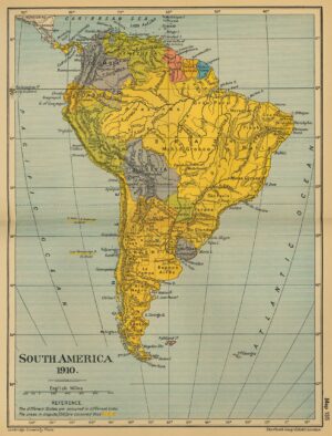 Carte de l’Amérique du Sud 1910