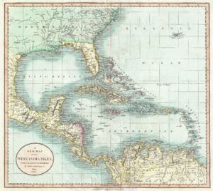 Une nouvelle carte des îles des Caraïbes 1803