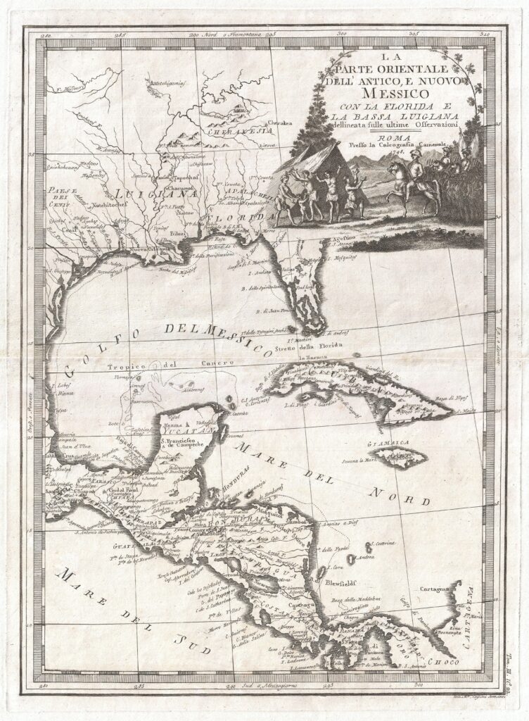 La parte orientale dell'antico e nuovo Messico con la Florida e la Bassa Luigiana dellineata sulle ultime osservazioni.