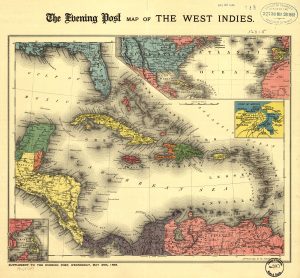 Carte des Caraïbes de l’Evening Post, 1898