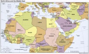 Carte du Moyen-Orient et de l’Afrique du Nord