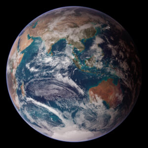 Vue satellite de l'océan Indien.